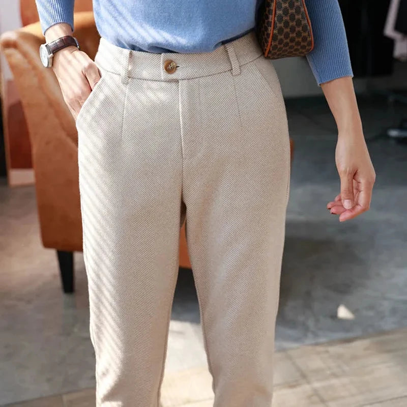 Herringbone Tapered Trousers