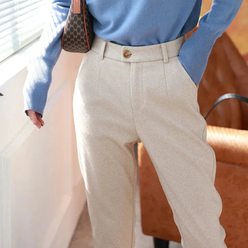 Herringbone Tapered Trousers