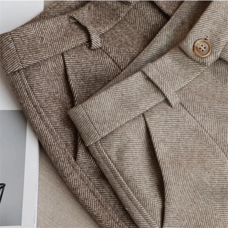 Herringbone Tapered Trousers