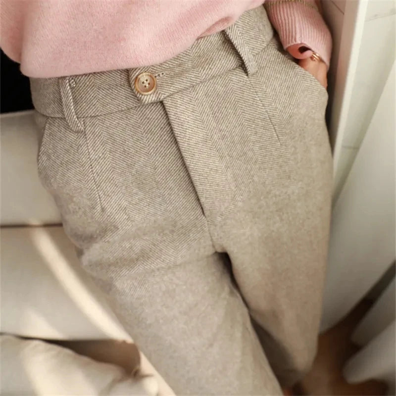 Herringbone Tapered Trousers