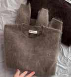 Brushed Knit Crew-Neck Sweater