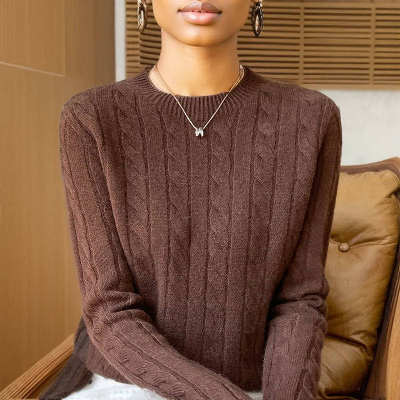 Merino Wool Cable-Knit Sweater