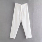 High-Waist Straight Trousers