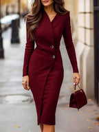 Wrap-Front Blazer Dress