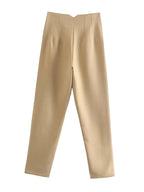 High-Waist Straight Trousers