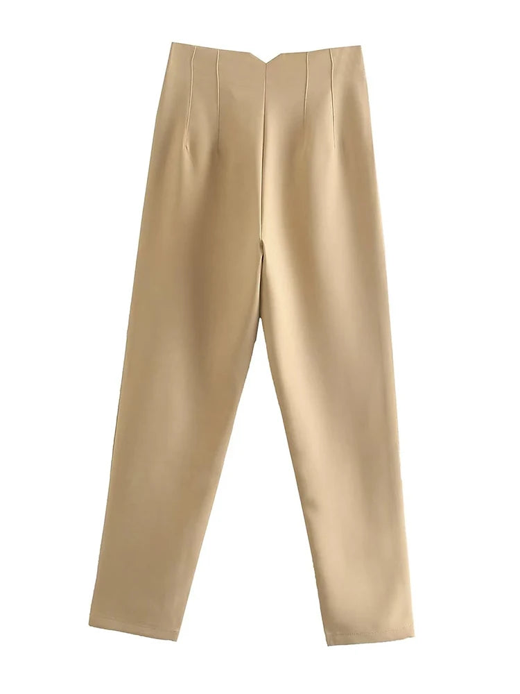 High-Waist Straight Trousers