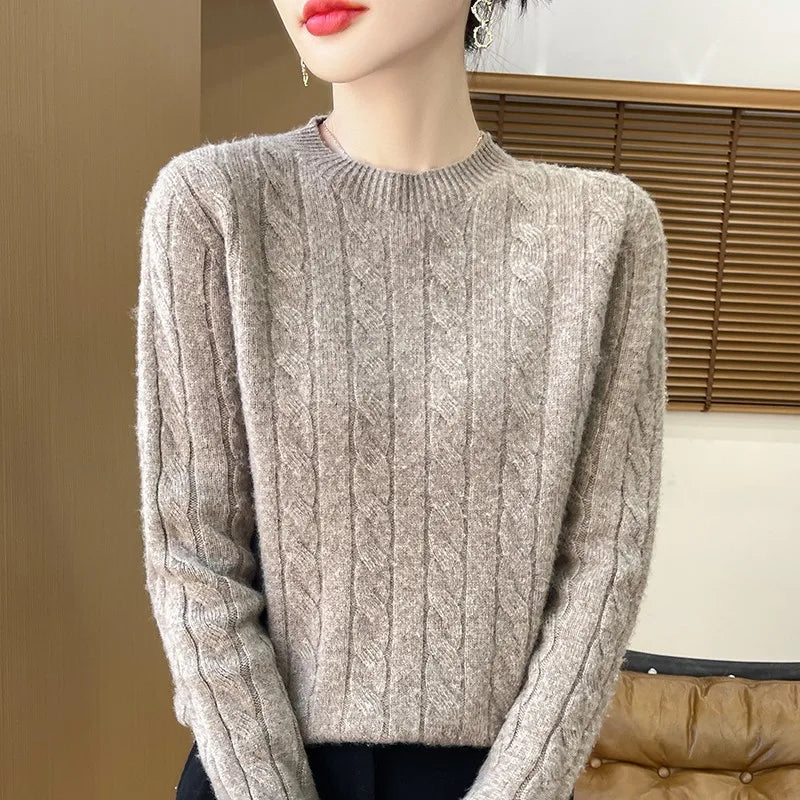 Merino Wool Cable-Knit Sweater