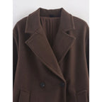 Long Notched-Collar Coat