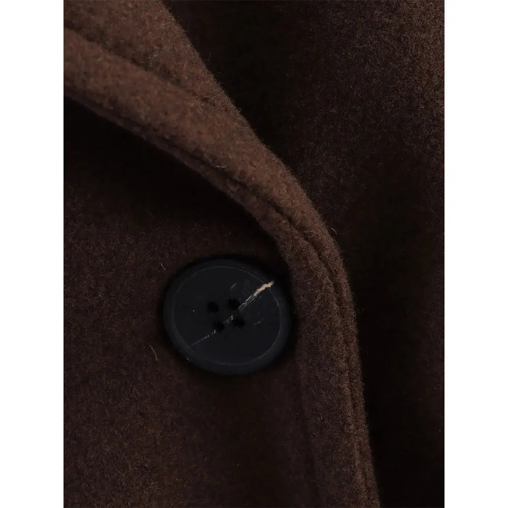Long Notched-Collar Coat