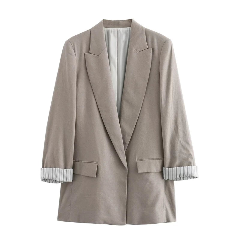 Relaxed Single-Button Blazer