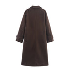 Long Notched-Collar Coat