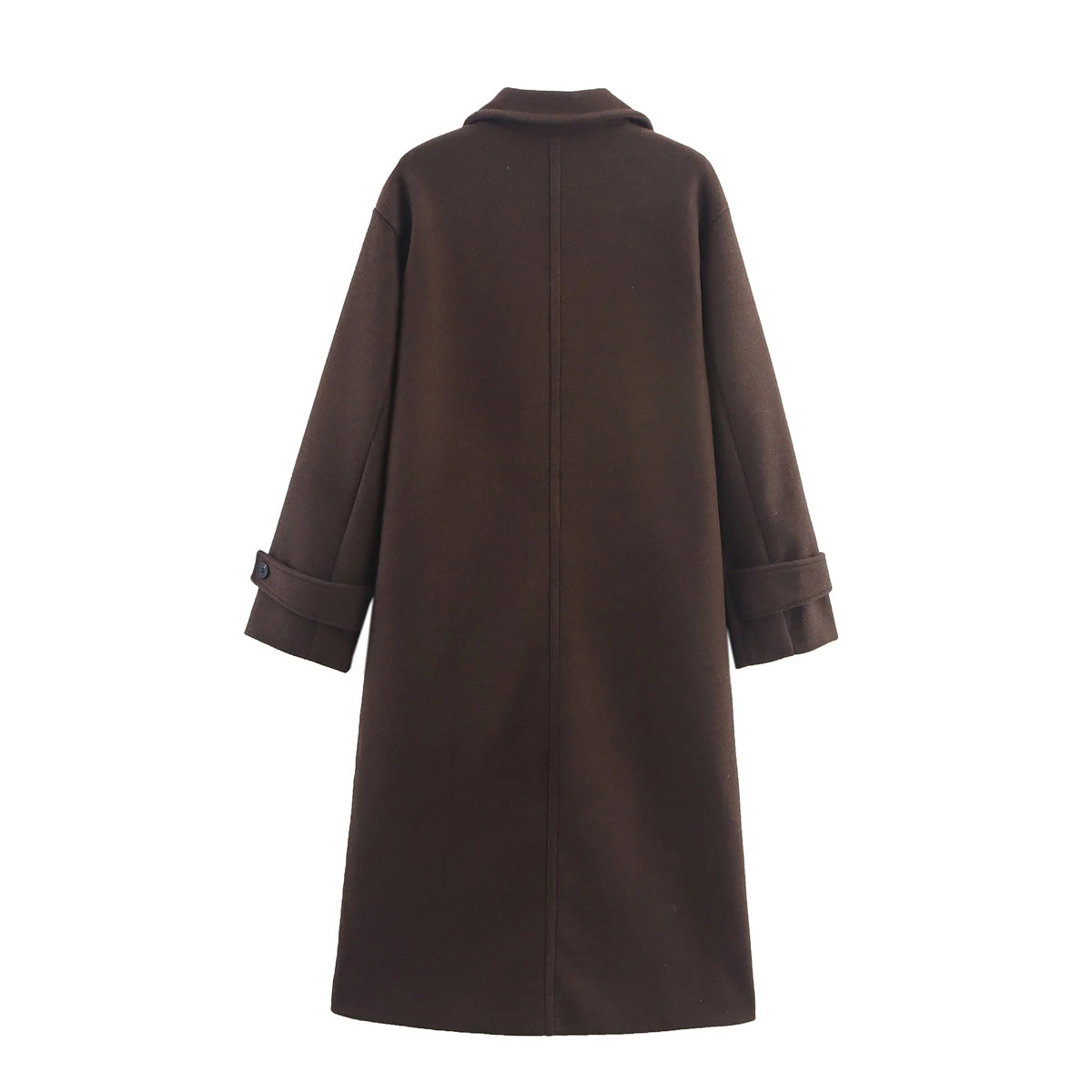Long Notched-Collar Coat