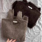 Brushed Knit Crew-Neck Sweater