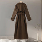Belted Double-Breasted Long Coat
