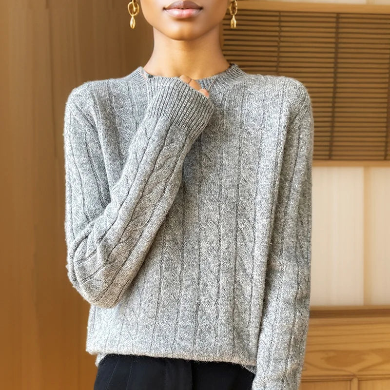 Merino Wool Cable-Knit Sweater