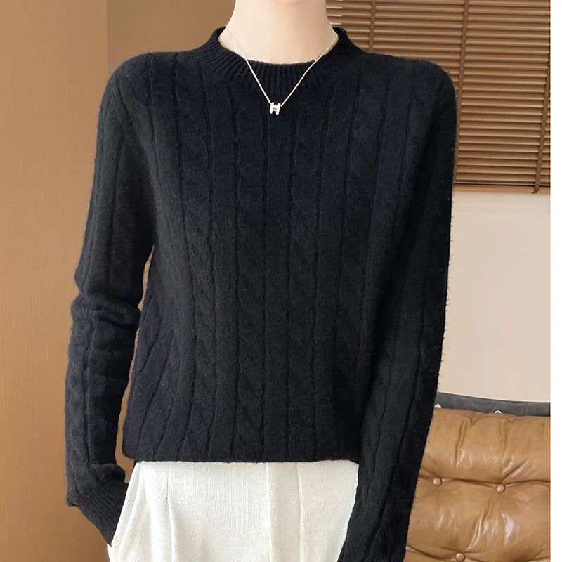 Merino Wool Cable-Knit Sweater