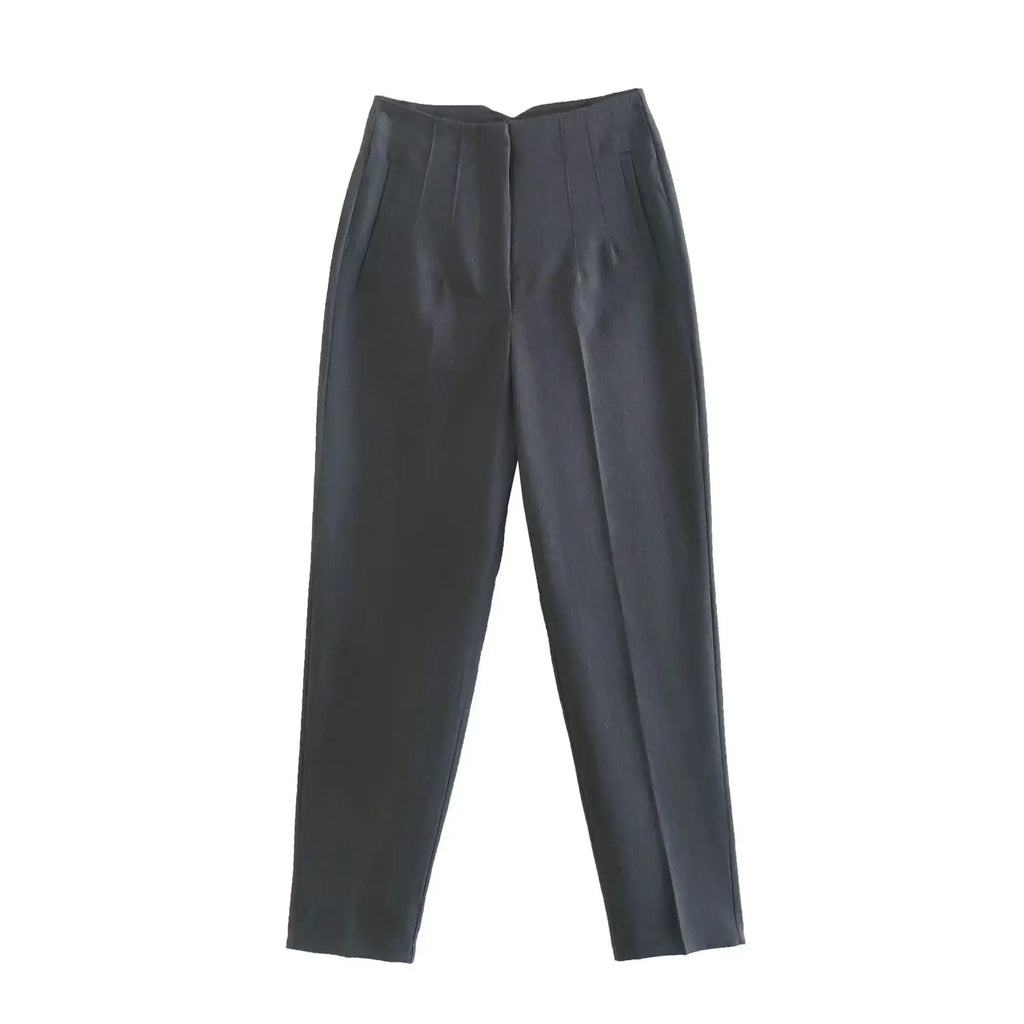 High-Waist Straight Trousers