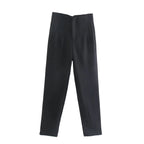 High-Waist Straight Trousers