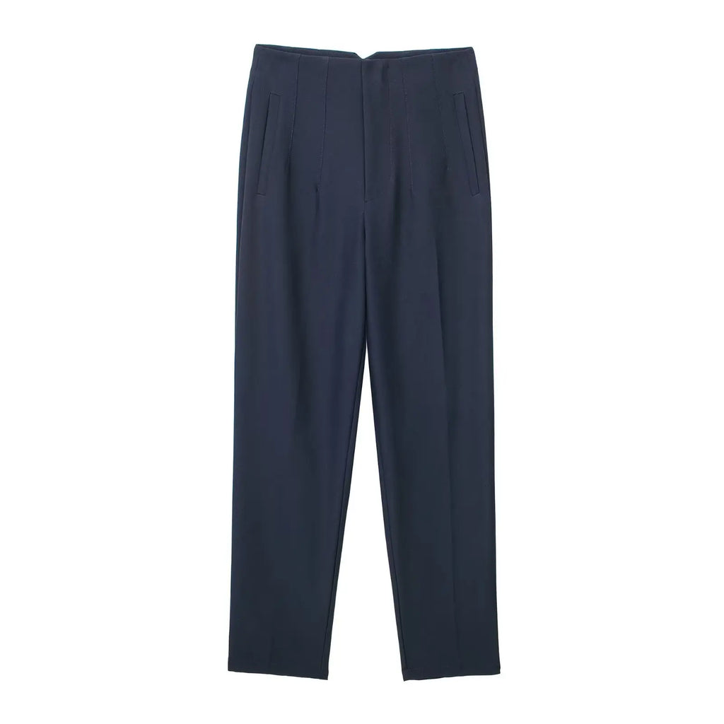 High-Waist Straight Trousers