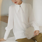 Pointed-Collar Satin Shirt