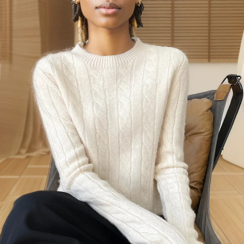 Merino Wool Cable-Knit Sweater