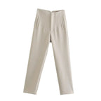 High-Waist Straight Trousers
