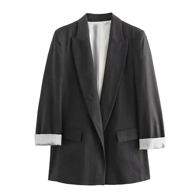 Relaxed Single-Button Blazer