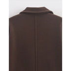 Long Notched-Collar Coat