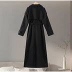 Belted Double-Breasted Long Coat