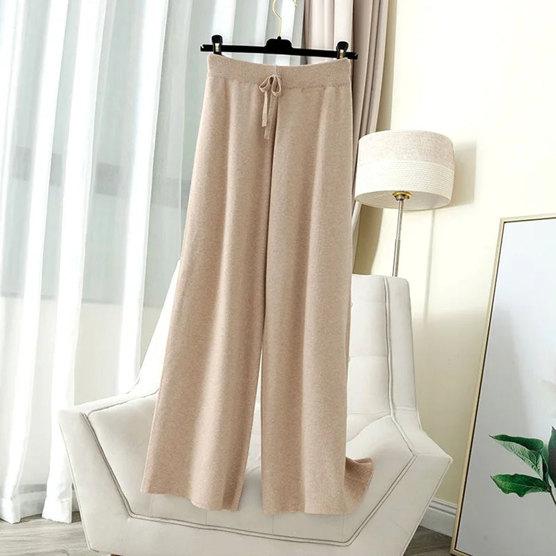 Soft Knit Wide-Leg Pants