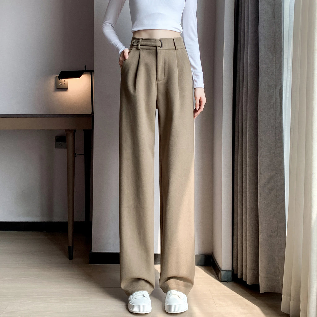 Pleated Wide-Leg Trousers